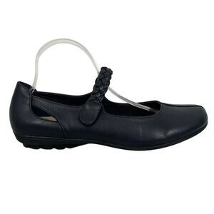 No Call Women’s Sz 12M Soft Cushioned Navy Mary Jane Braided Adjustable Strap